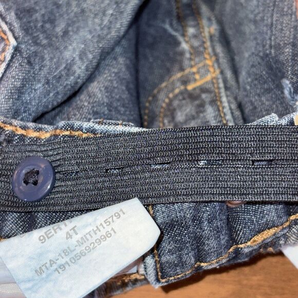 Wrangler Kids Size 4T Distressed Jeans Straight Leg Denim Blue Boys Girls - Picture 4 of 6